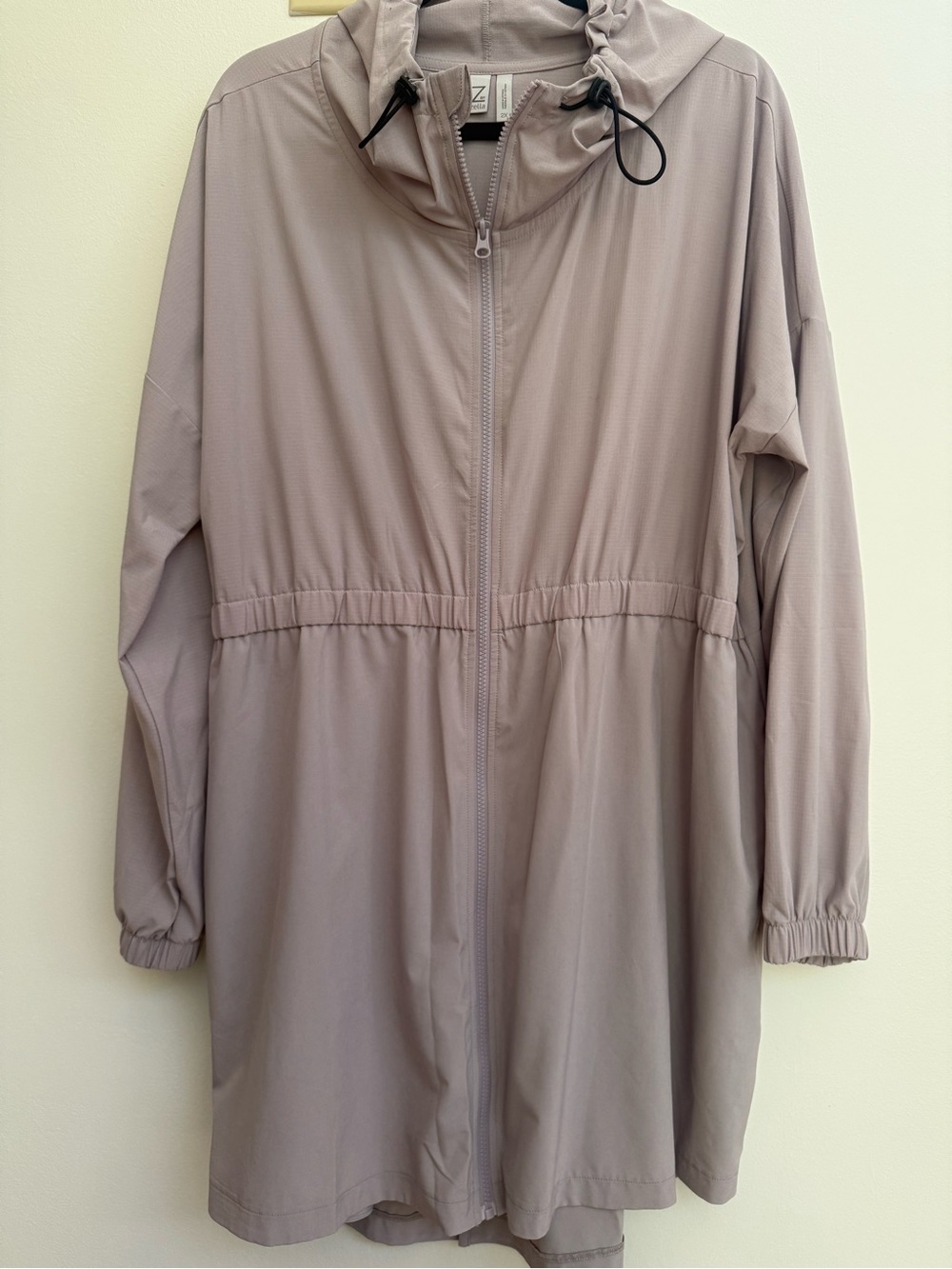 Z by Zella Light Mauve Hooded Longline Windbreaker Jacket